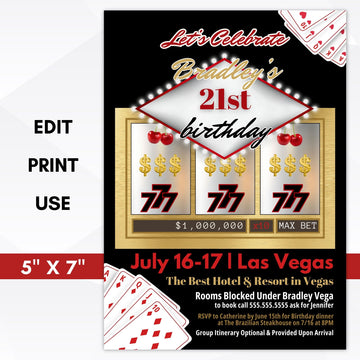 personalized casino night party invitation